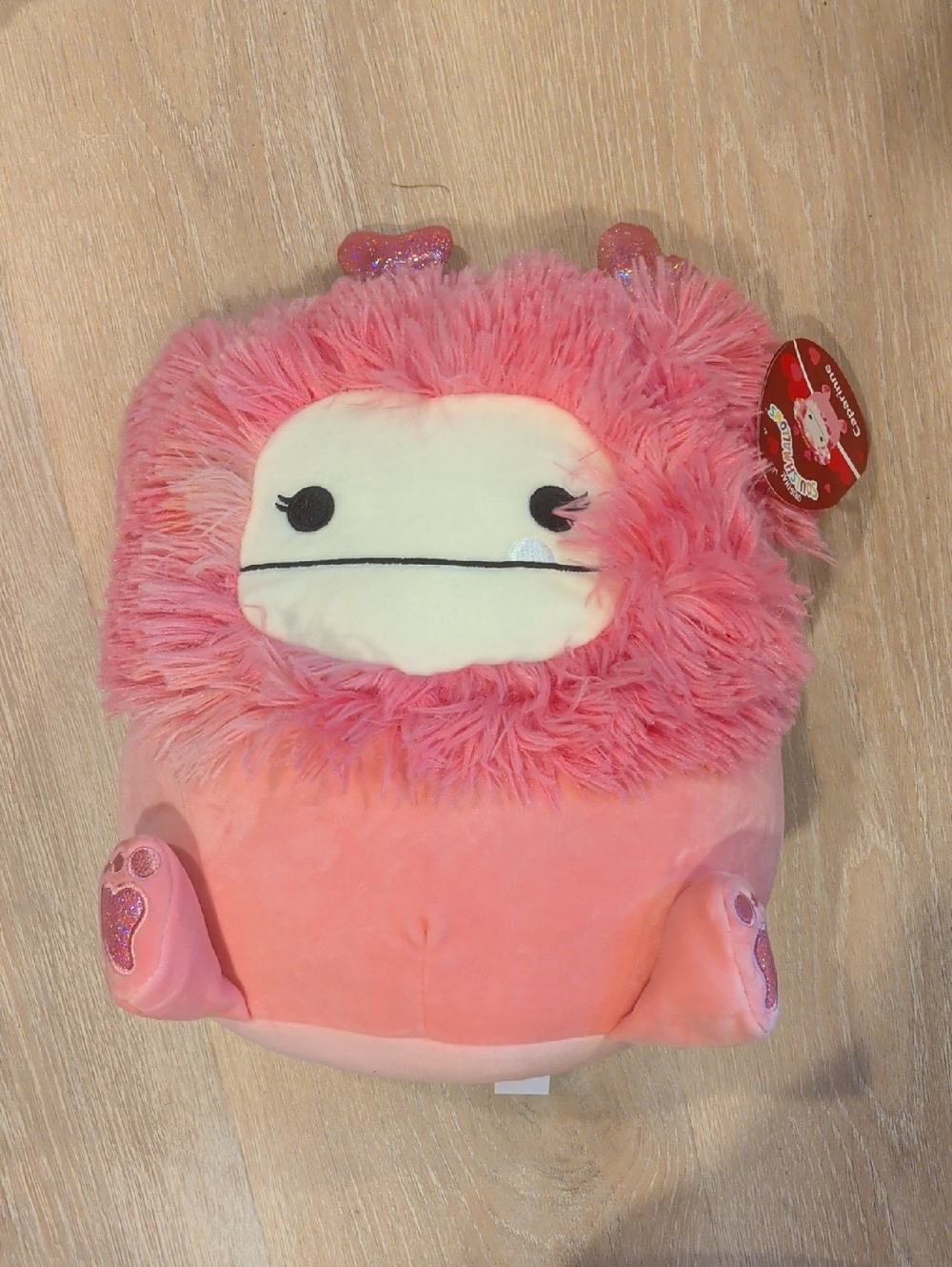 12" Caparinne Bigfoot Yeti Squishmallow Pink Valentine's Day